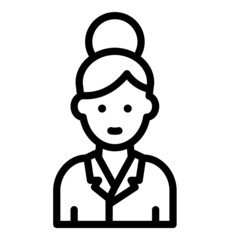 Woman User Avatar Flat Icon Isolated On White Background