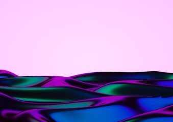 Liquid abstract fluid purple background 3d render 