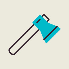 Axe or hatchet vector icon. Camping sign
