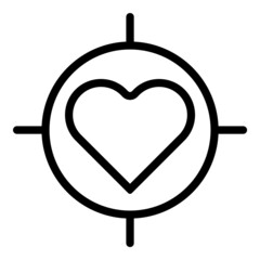 Obraz premium Heart Target Flat Icon Isolated On White Background