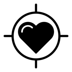 Obraz premium Heart Target Flat Icon Isolated On White Background