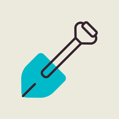 Camping shovel for expedition icon vector
