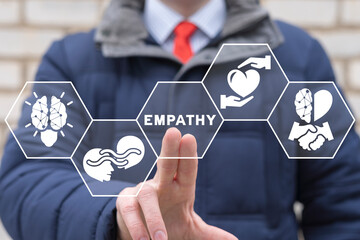 Concept of business customer empathy. Love emotion or empathy. Connection between people. Empathy Sympathy People Communication.