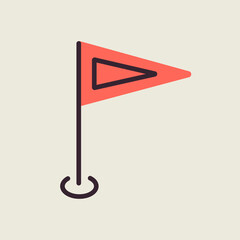 Flag GPS pin vector icon. Navigation sign