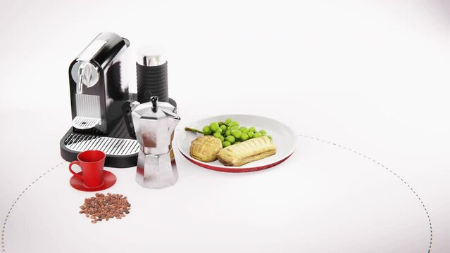 Concept of food 3d render of breakfast meal