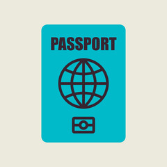 Passport vector icon, identification symbol