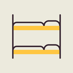Bunk bed flat vector icon