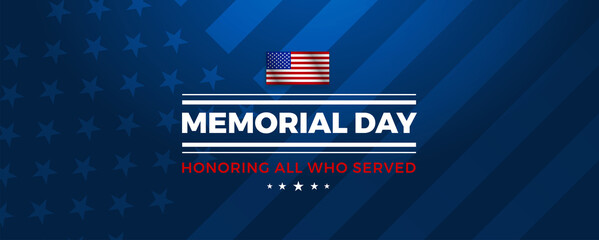 Memorial Day patriotic image background -  - vector illustration - America Honoring All Who Served - obrazy, fototapety, plakaty