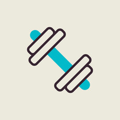 Dumbbell flat vector icon. Sport sign