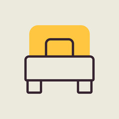 Single bed flat vector icon