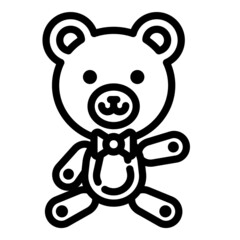 Teddy Bear Flat Icon Isolated On White Background