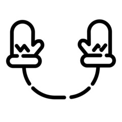 Mittens Flat Icon Isolated On White Background