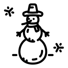 Snowman Flat Icon Isolated On White Background