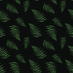 Vector pattern with green forest fern - 498627050