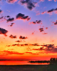 sunset over the sea