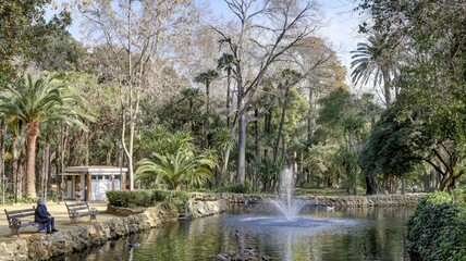 Fototapeta na wymiar Parc de María Luisa et place d'Espagne à Séville en Andalousie, Espagne