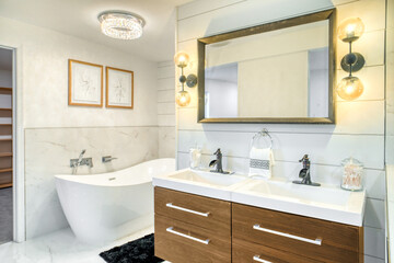 Fototapeta na wymiar modern bathroom interior bathtub