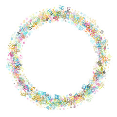 Colorful vector background made from Hindi alphabets, scripts, letters or characters in flat style.