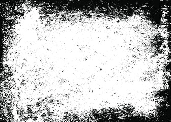 Fototapeta premium Grunge border vector texture background. Abstract frame overlay. Dirty and damaged backdrop. Vector graphic illustration with transparent white. EPS10.