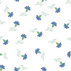 flowers pattern seamless flat style vector