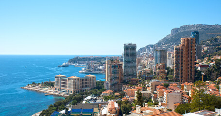 view of Montecarlo and the principality of Monaco - obrazy, fototapety, plakaty