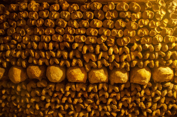 The Catacombs of Paris underground ossuaries, which hold the remains of more than six million...