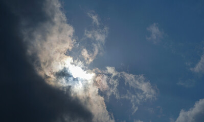 The sun was covered with clouds