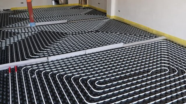 Interesting pattern formed by underfloor heating pipes