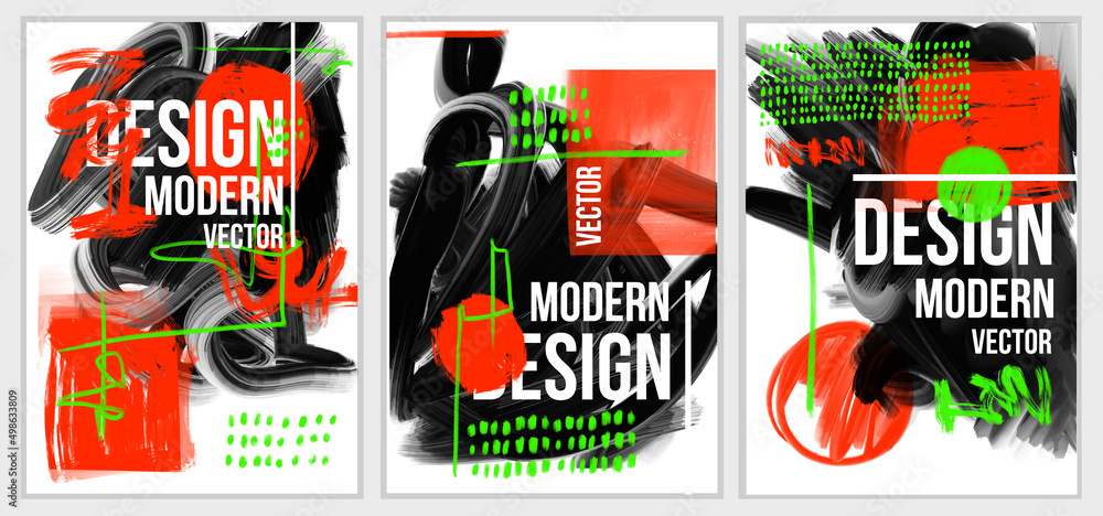 Poster posts on social media vector illustration. stylish graphics templates posts. dynamic abstractions ty