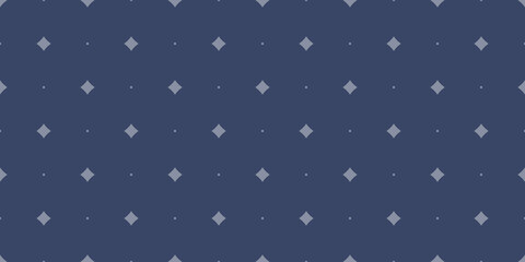 Subtle blue vector seamless pattern with small diamond shapes, stars, rhombuses, dots. Simple wide geometric background. Abstract minimal geo texture. Modern repeat design for decor, wallpapers, wrap
