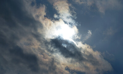 The sun was covered with clouds