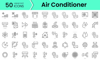 Set of air conditioner icons. Line art style icons bundle. vector illustration - obrazy, fototapety, plakaty