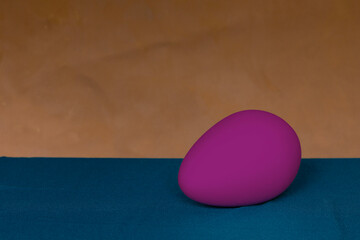 Egg on a bicolor background