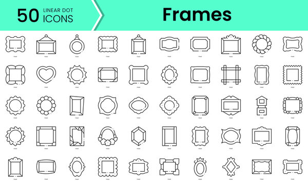 Set of frames icons. Line art style icons bundle. vector illustration