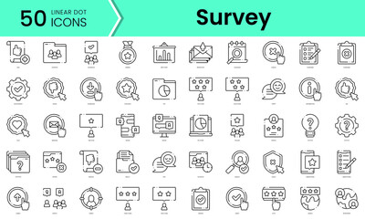 Fototapeta na wymiar Set of survey icons. Line art style icons bundle. vector illustration