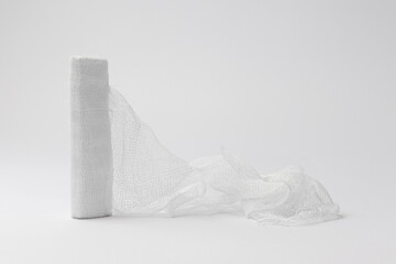 roll of medical bandage isolated on white background