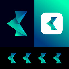 K modern icon logo design