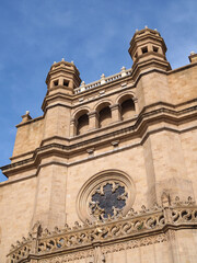 Obraz premium Catedral de Santa María en castellón,España.Detalle de la fachada principal