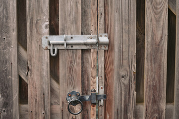 old wooden  door with lock