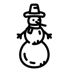 Snowman Flat Icon Isolated On White Background