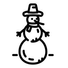 Snowman Flat Icon Isolated On White Background