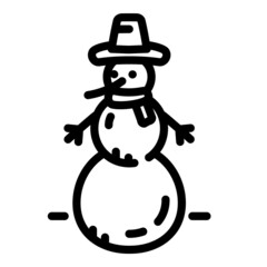 Snowman Flat Icon Isolated On White Background