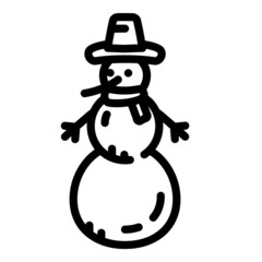 Snowman Flat Icon Isolated On White Background