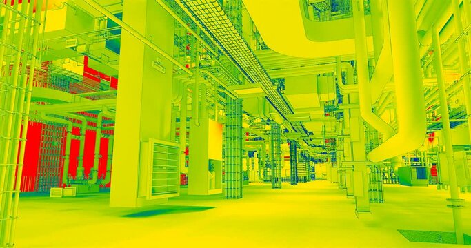 Multispectral survey of equipment room spaces of building to detect energy loss and illumination	