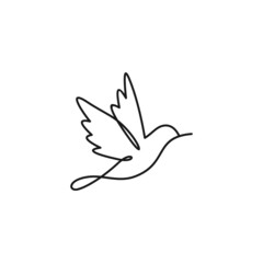 luxury bird logo, unique bird one line logo icon vector illustration