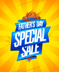 Father's day special sale poster design with ribbons
