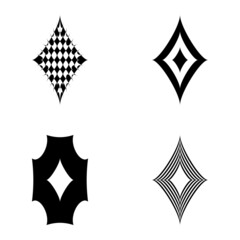 Rhombic_star2 Flat Icon Set Isolated On White Background