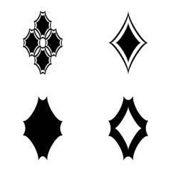 Rhombic_star2 Flat Icon Set Isolated On White Background