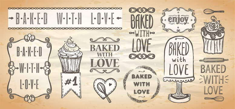 Baked with love elements set