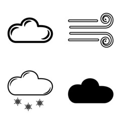 Weather Flat Icon Set Isolated On White Background